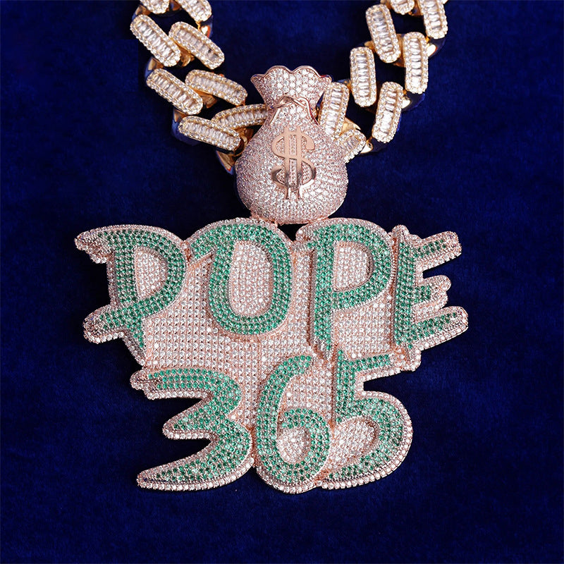 Money Bag Prong Set Custom Made Nameplate Hip Hop Pendant