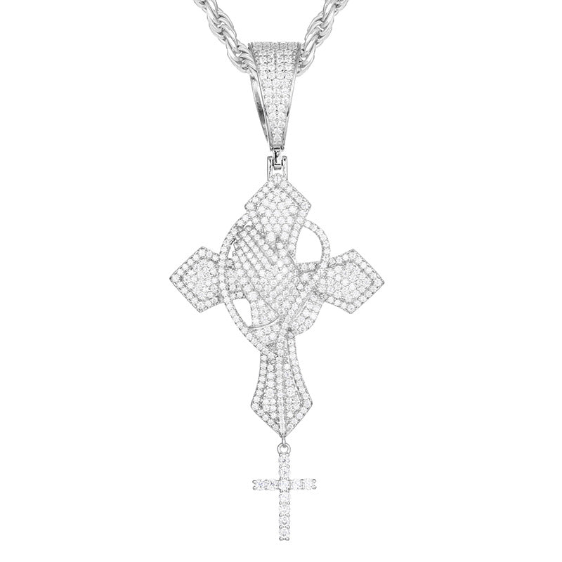 Moissanite S925 Double Cross Pendant