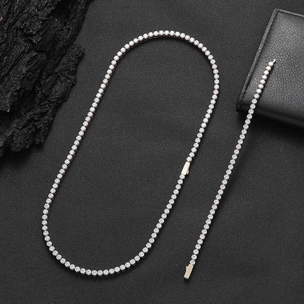 4MM White Gold Plated Tennis Chain