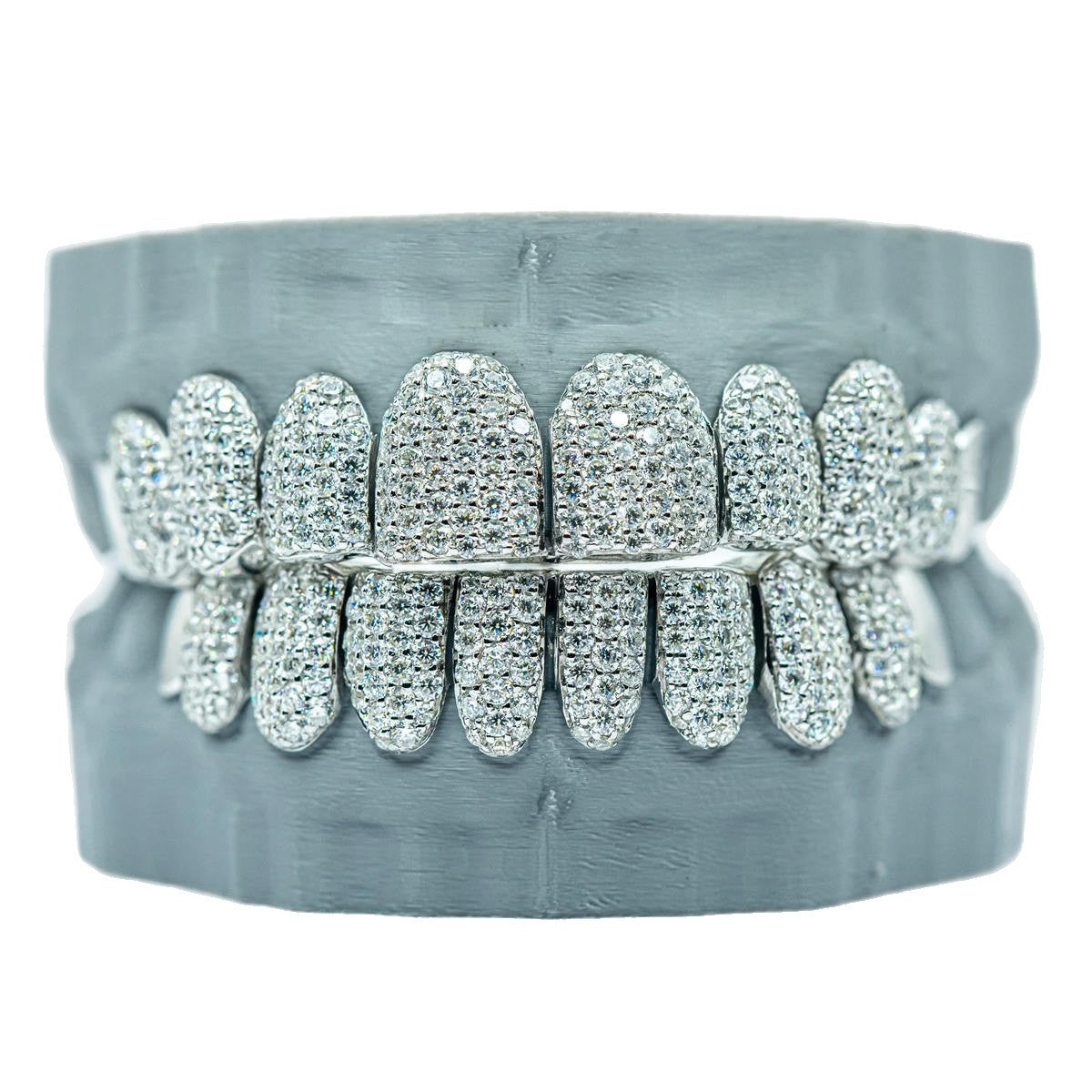 10 on 10 Full Bust Down  S925 VSS Moissanite Diamond Grillz Gubanlink