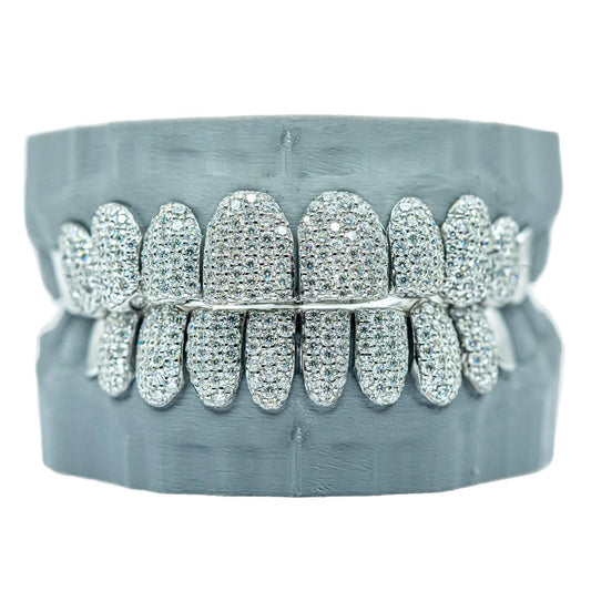 10 on 10 Full Bust Down  S925 VSS Moissanite Diamond Grillz