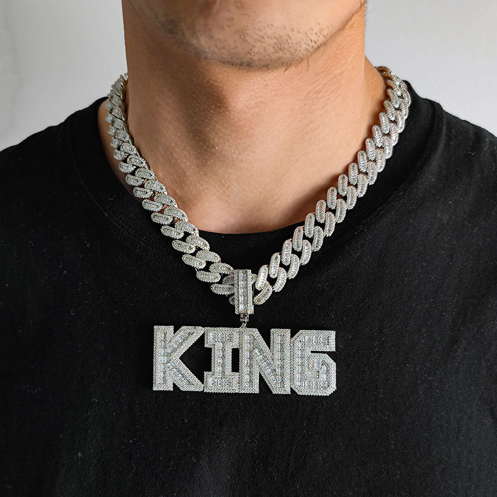 Custom T-square hip-hop letter pendant