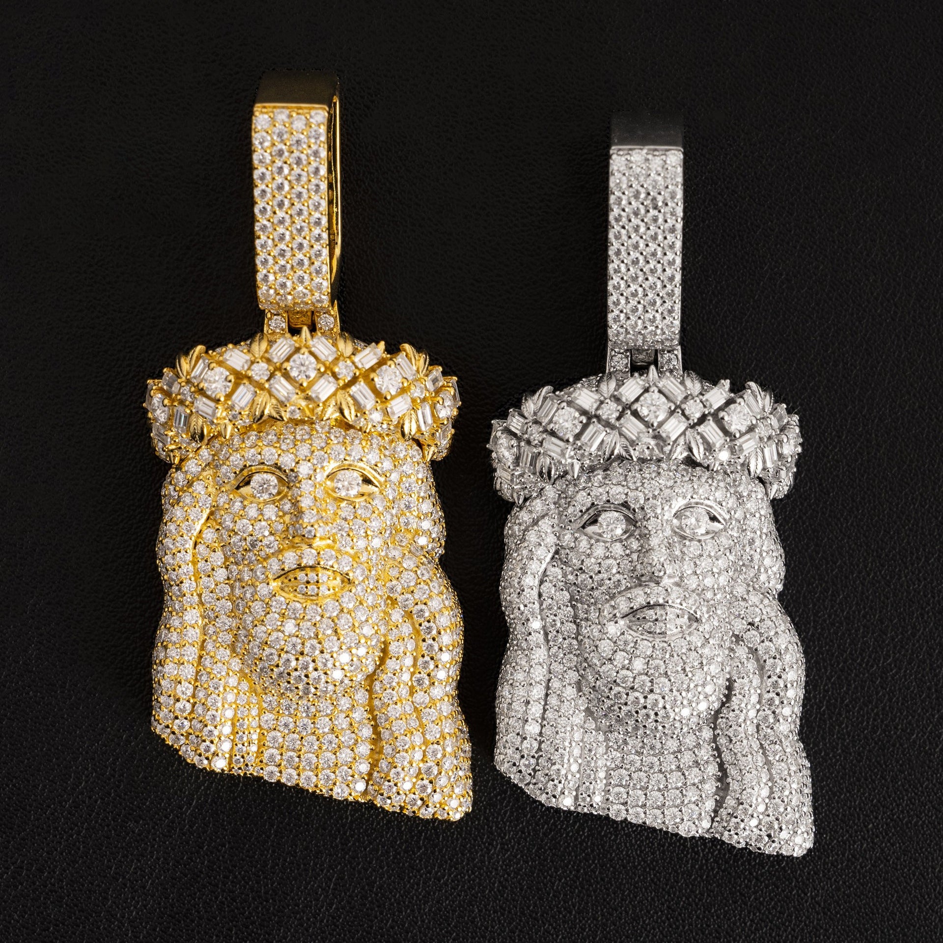 Baguette Moissanite Bell Jesus Pendant