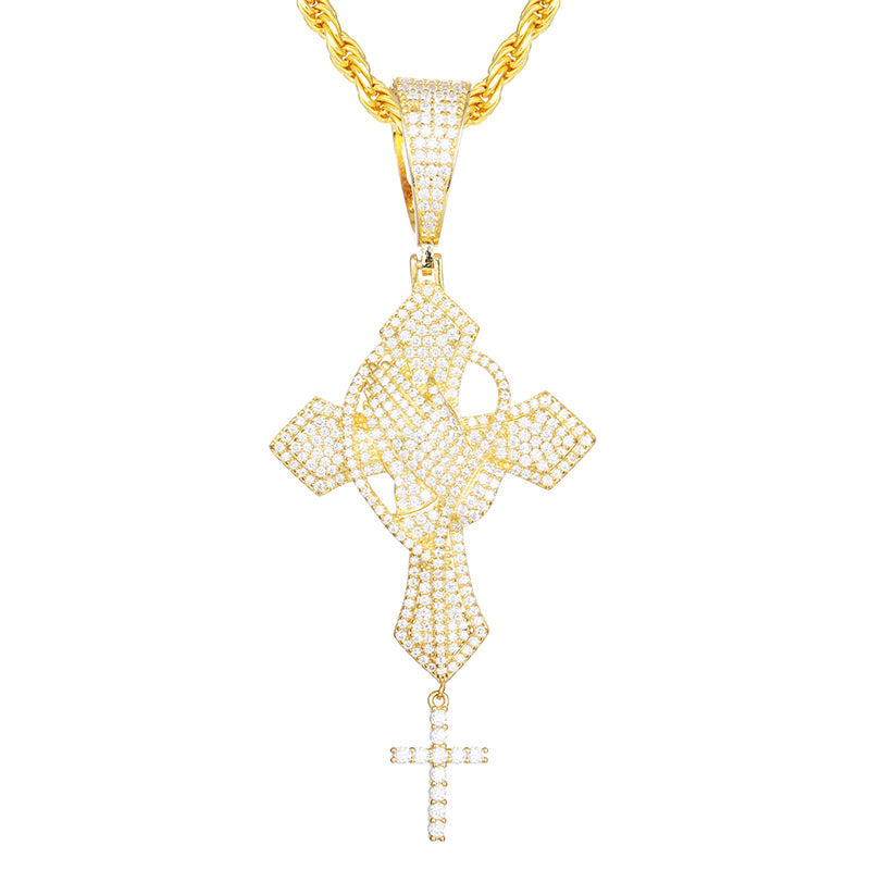 Moissanite S925 Double Cross Pendant