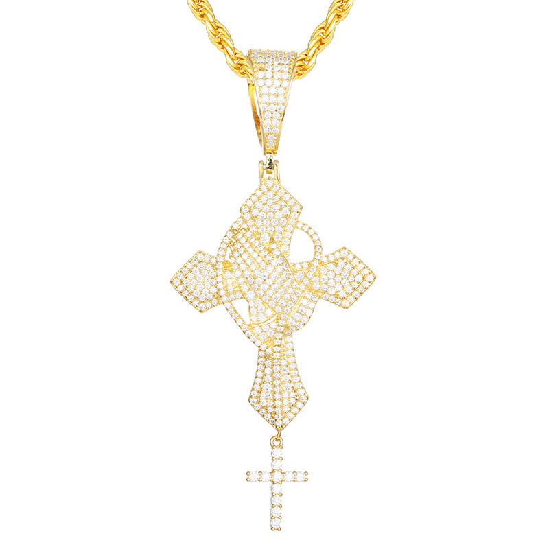 Moissanite S925 Double Cross Pendant UCCIYO