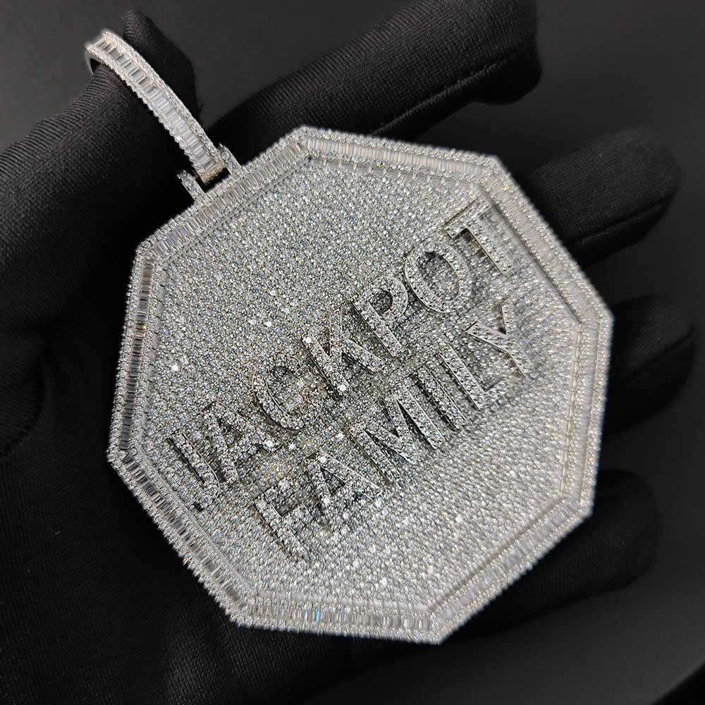 Custom Moissanite Personalized Octagon 3D Big Pendant