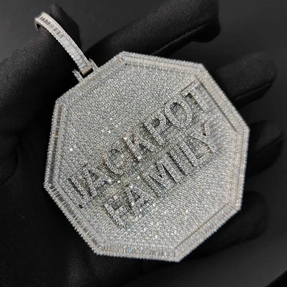 3D Big Octagon Custom Letter Pendant Thegoldlinks