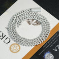 8mm S925 silver diamond row moissanite Cuban Link Chain Gubanlink
