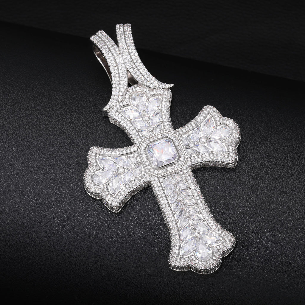Oversized  CZ Stone Cross Pendant