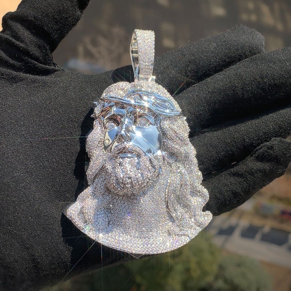 Baguette S925 Moissanite Bell Jesus Pendant