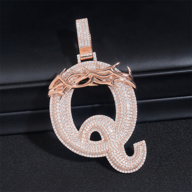 Custom Letter Q Moissanite Pendant gubanlink