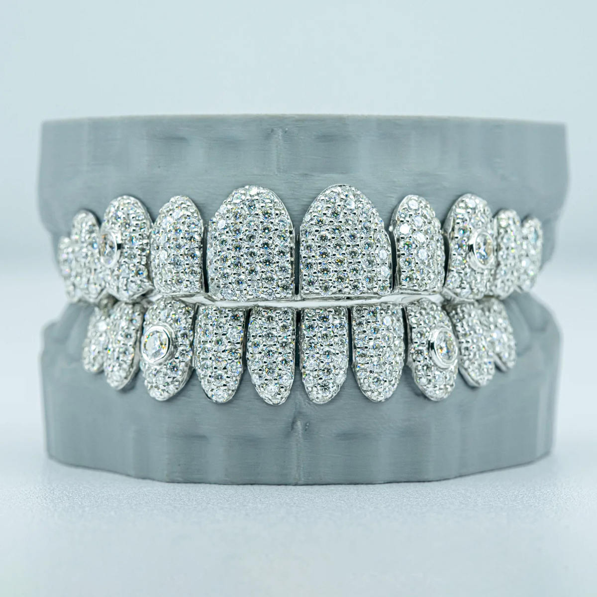 10 on 10 Featured inlay S925  VSS Moissanite Diamond Grillz Gubanlink