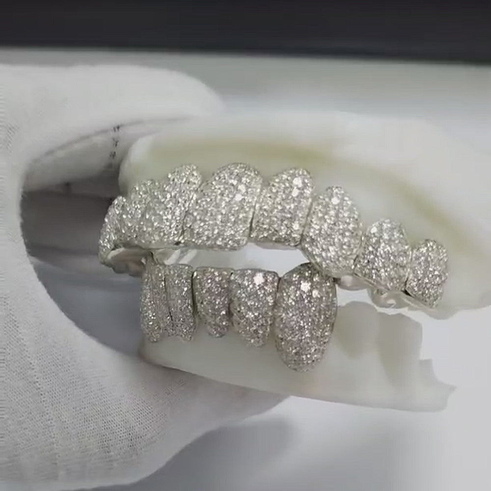 S925 Moissanite Diamond Honeycomb GRILLZ