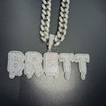 Customized letter and number combination zircon drop pendant Gubanlink
