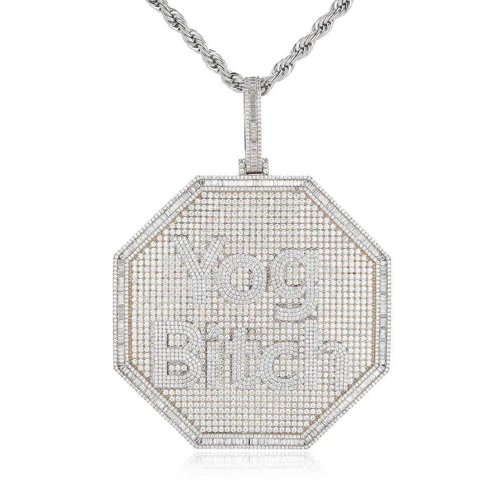 3D Big Octagon Custom Letter Pendant Thegoldlinks