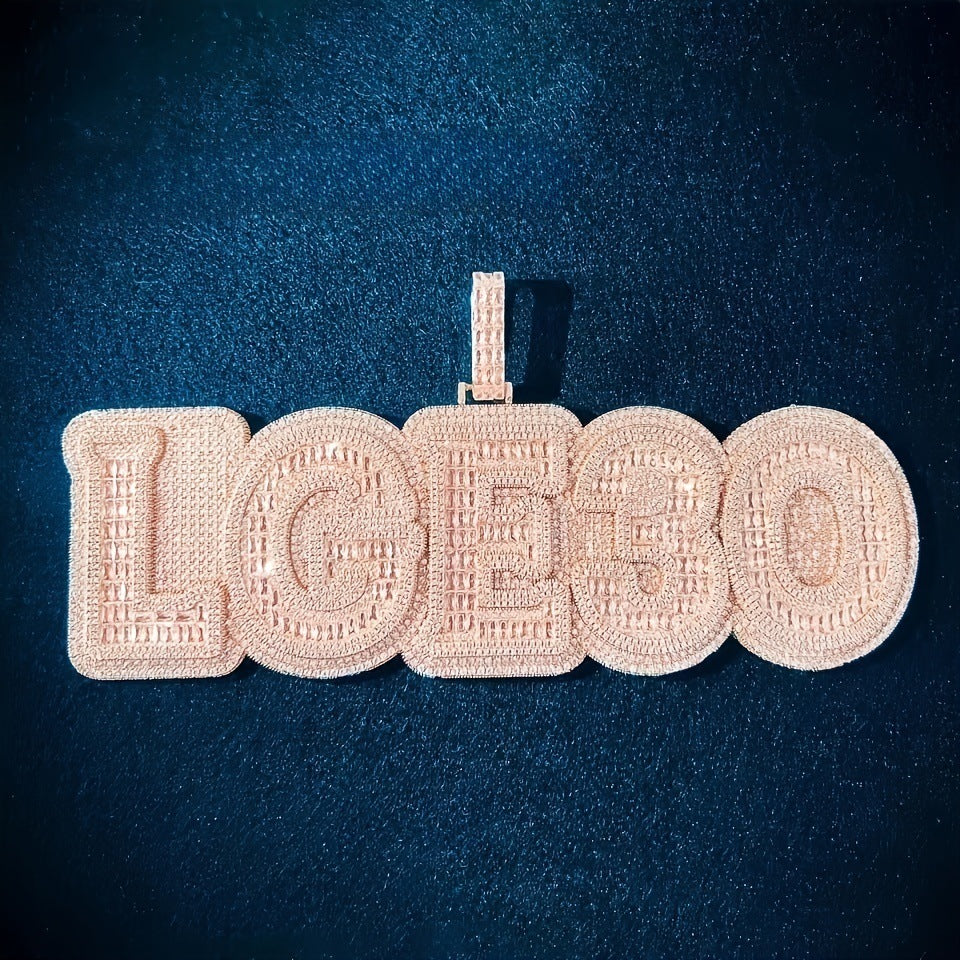 Custom Square and Round Silver Moissanite Letter Pendants