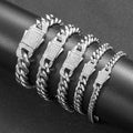 12MM White Gold Plated Iced Out Clasp Miami Cuban Link Bracelet Icedking