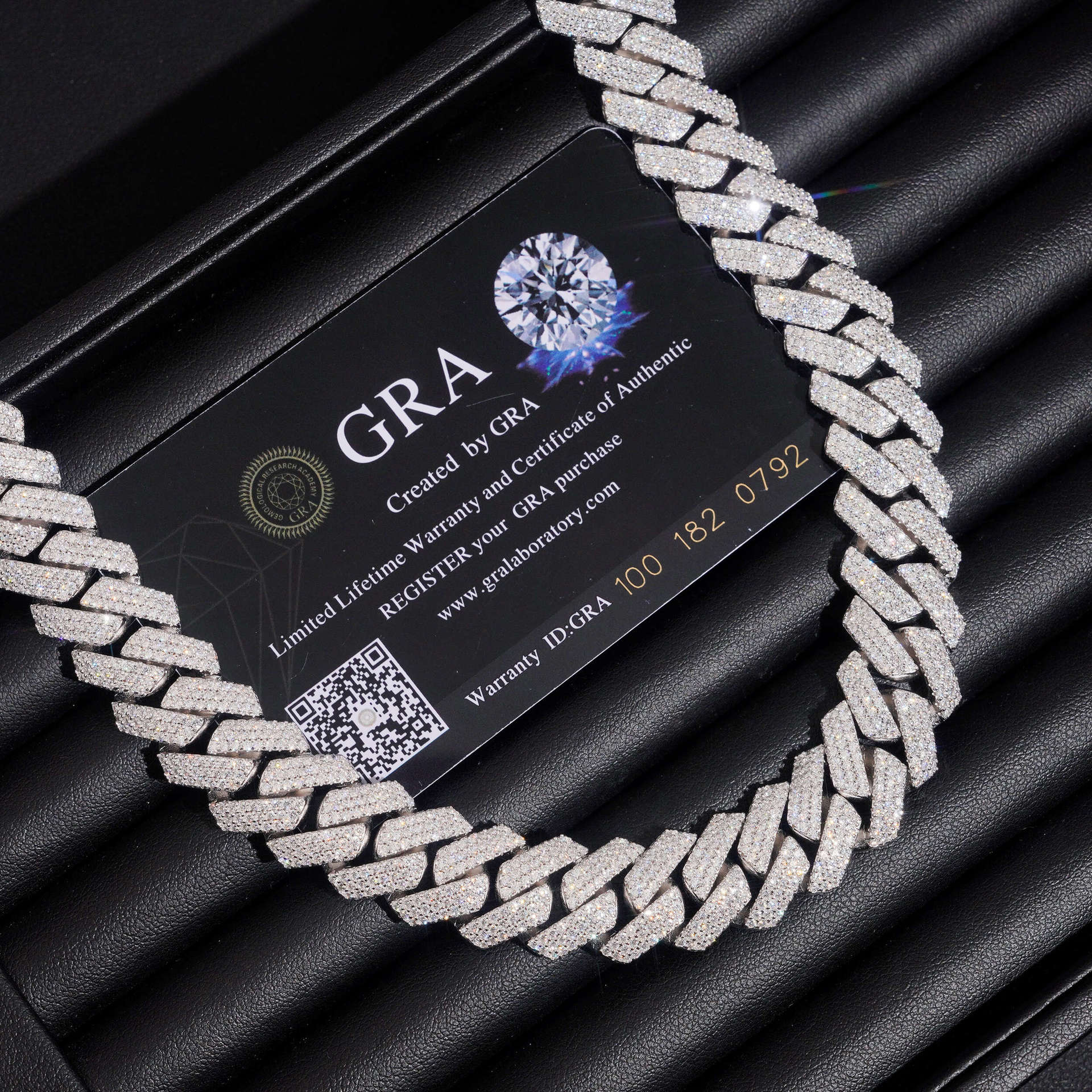 15mm Moissanite S925 Silver Necklace with Diamond Diamond Cuban Chain