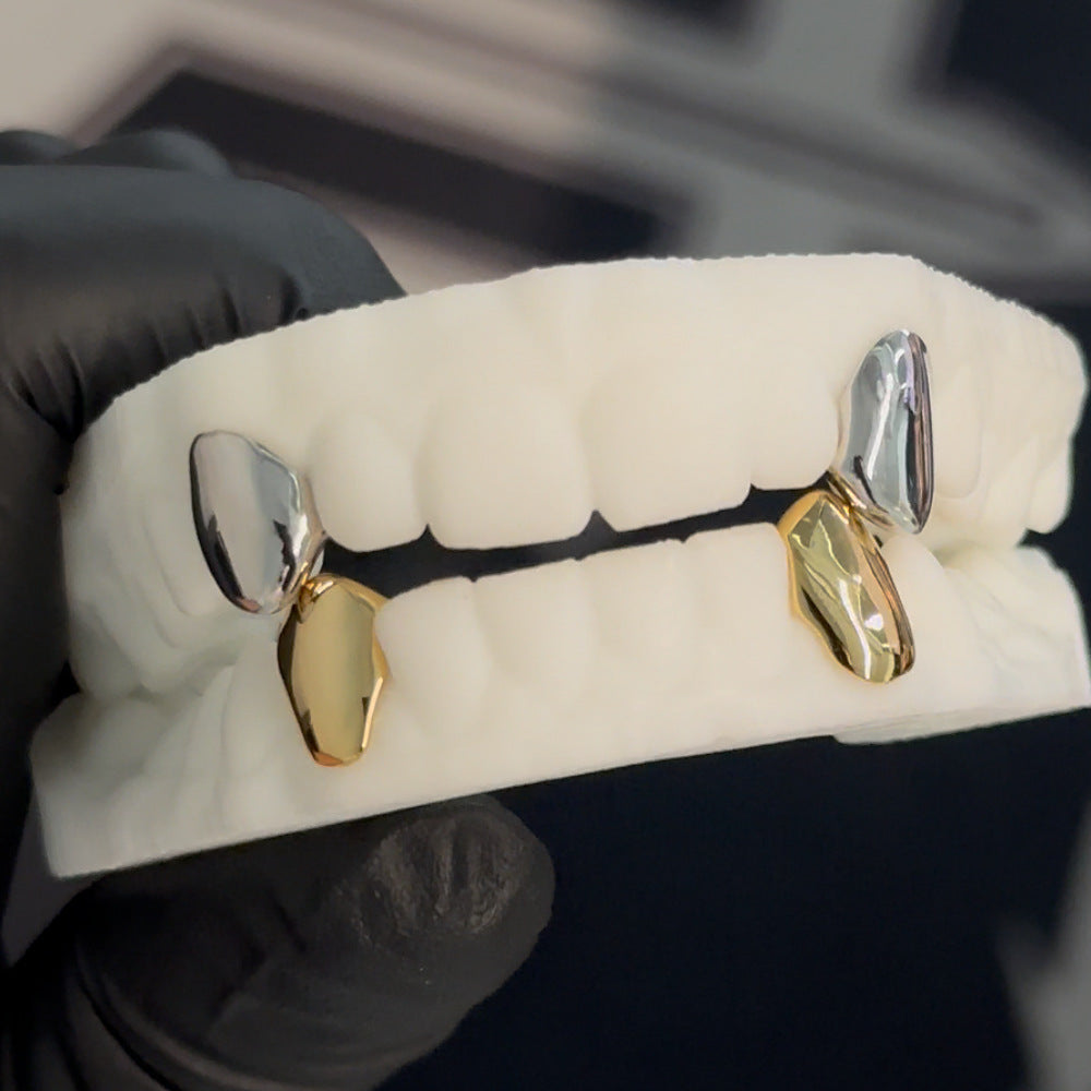 Two-color canine smooth teeth Grillz