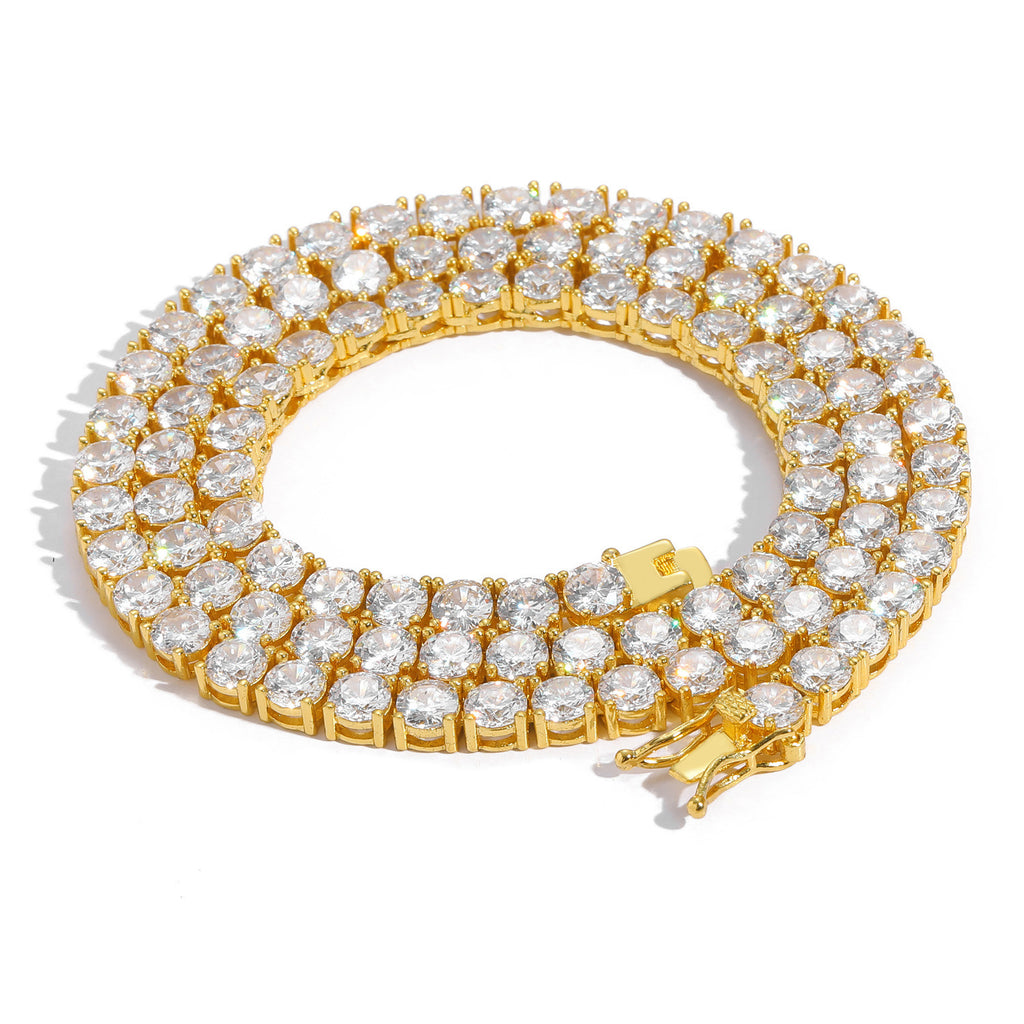 3-5mm S925 Silver Gold  Moissanite Single Row Tennis Chains