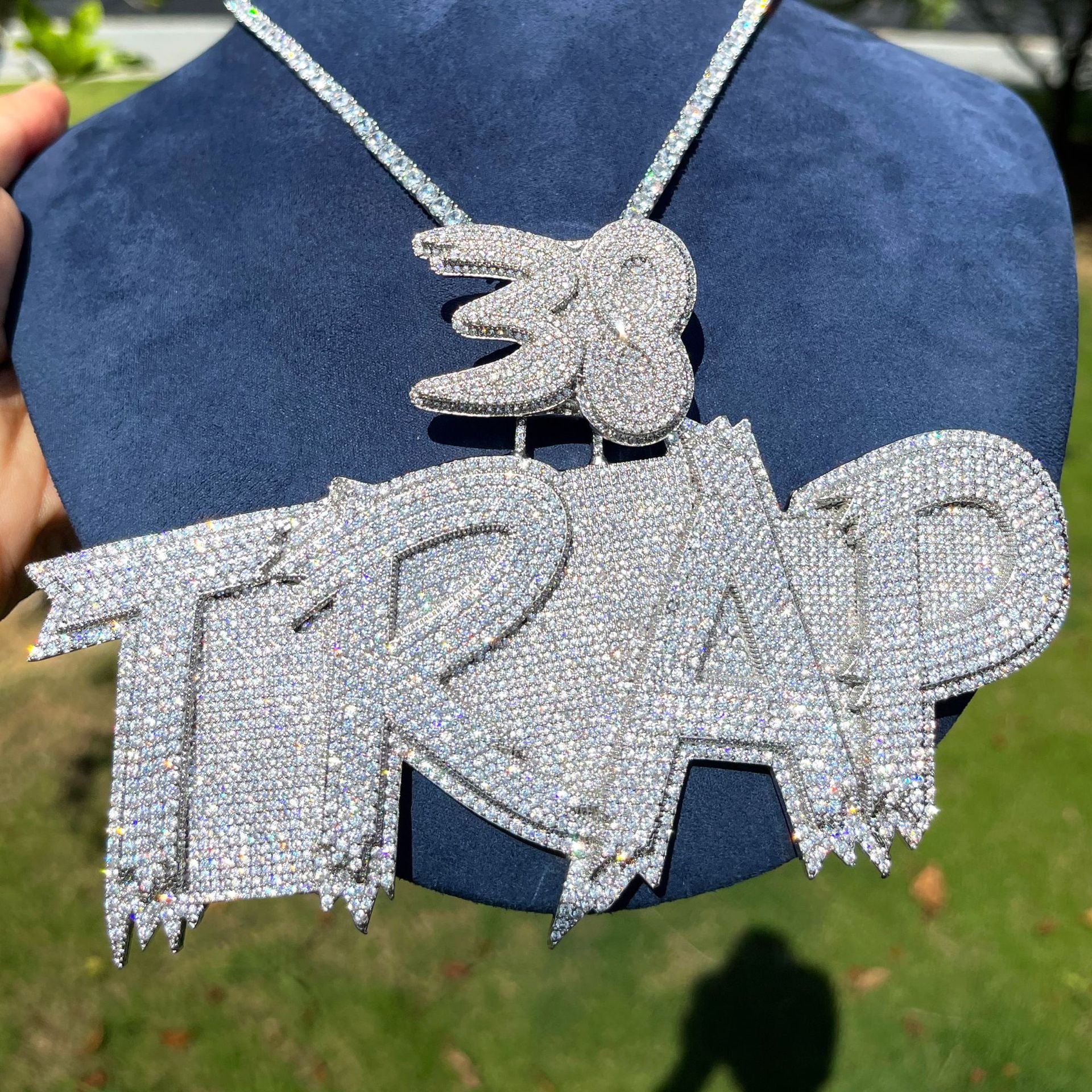 Iced Graffiti Letters Hip Hop Custom Made Nameplate Hip Hop Pendant