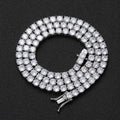 3-5mm S925 Silver White Gold  Moissanite Single Row Tennis Chains Gubanlink