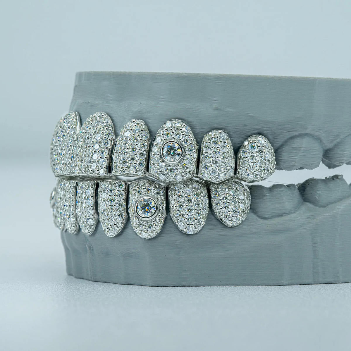 10 on 10 Featured inlay S925  VSS Moissanite Diamond Grillz