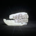 Gubanlink Double Row Layered VVS Moissanite 925 Silver Iced Out Hip Hop 8 Top Teeth Grillz