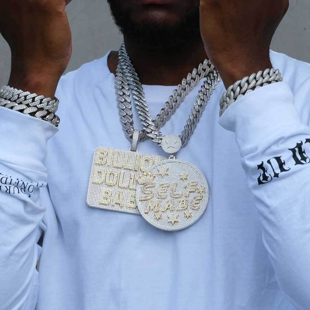 Customized Letter and Number Round Star Crown Pendant