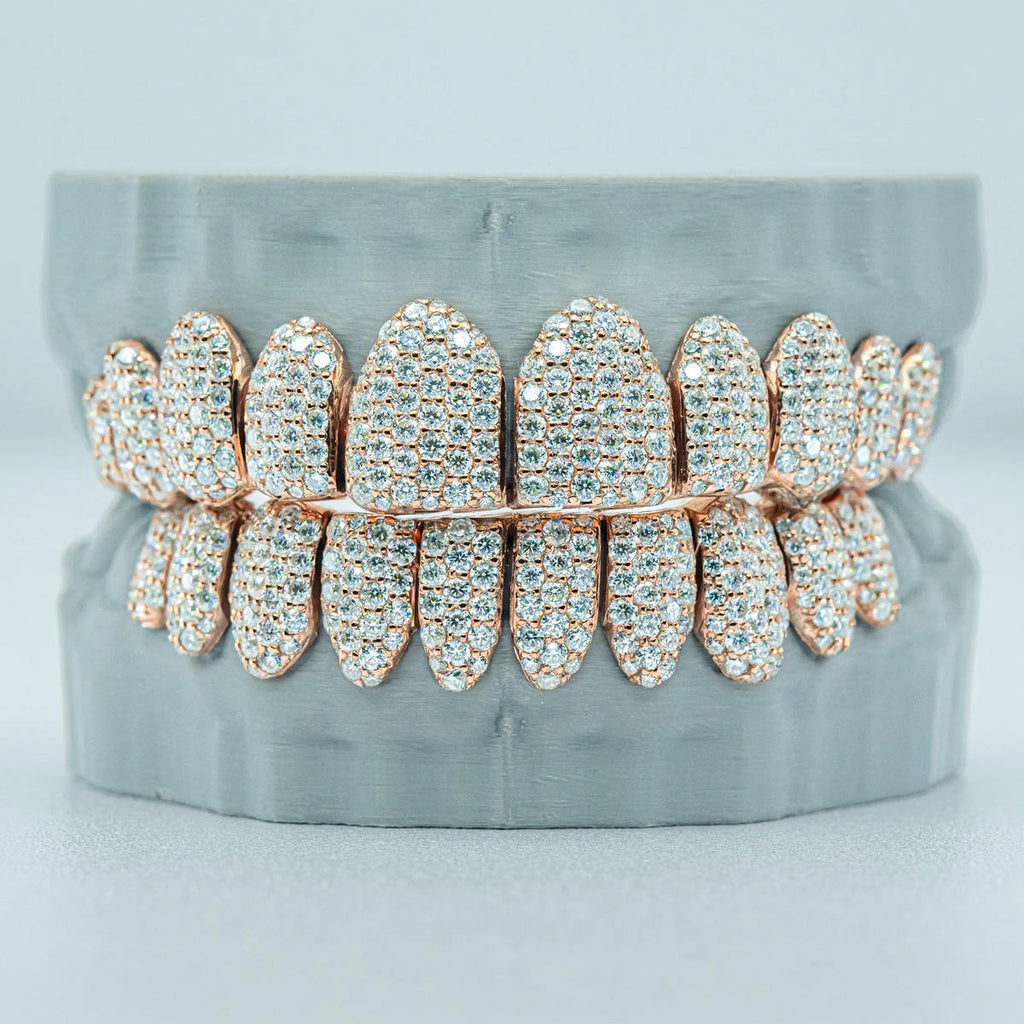 10 on 10 Full Bust Down  S925 VSS Moissanite Diamond Grillz