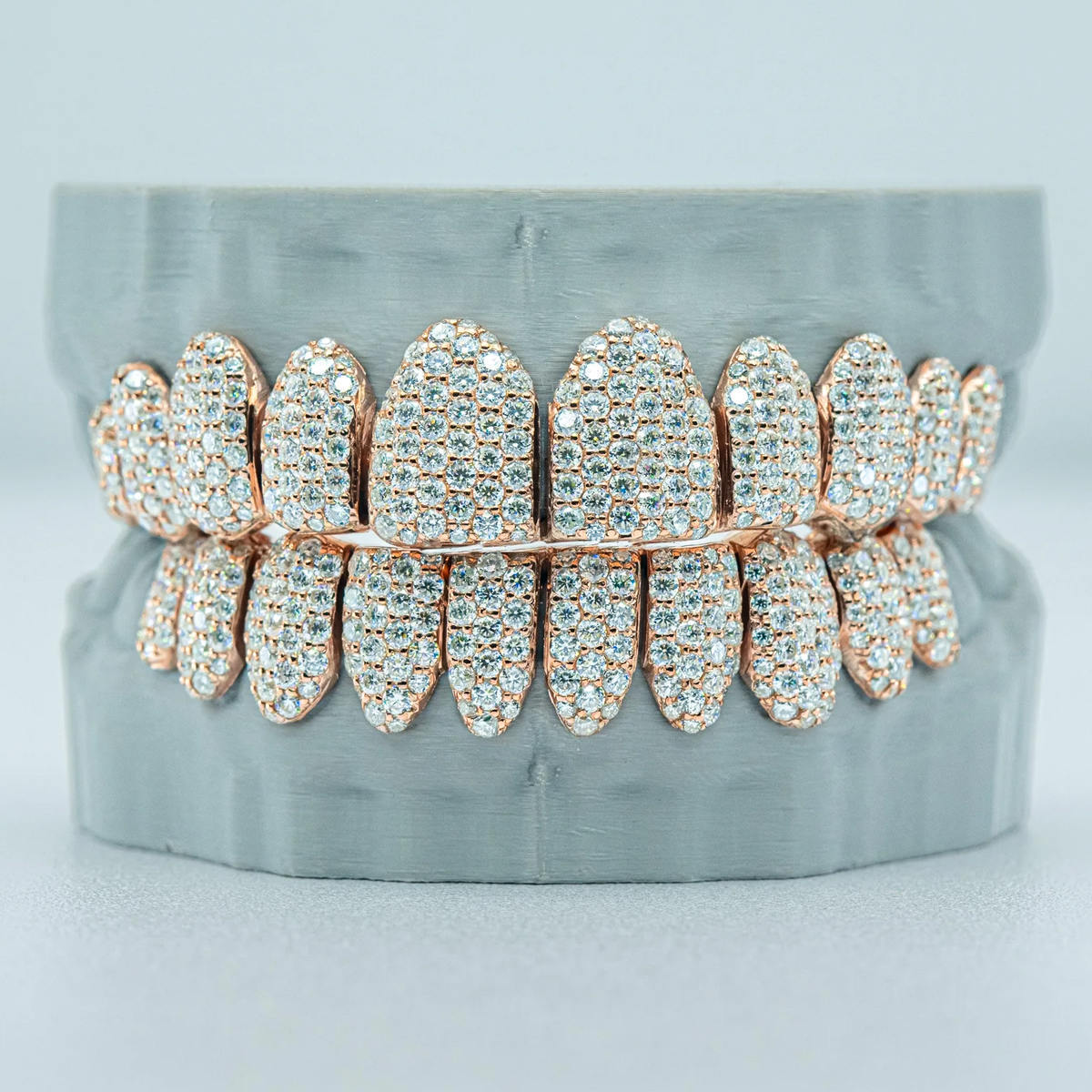 10 on 10 Full Bust Down  S925 VSS Moissanite Diamond Grillz Gubanlink