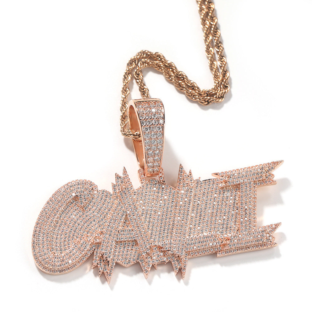 Custom Three-row Letter Hip-hop Pendant