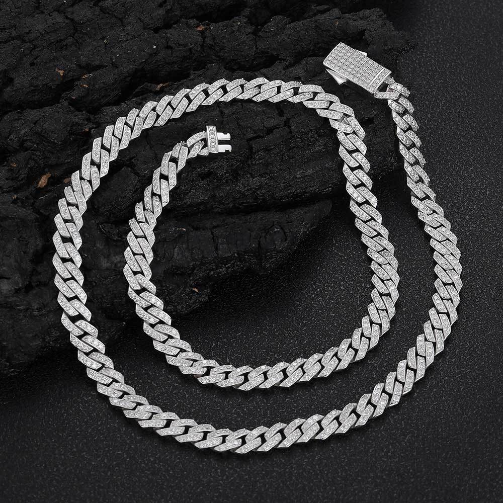 8mm 925S and VVS Moissanite Cuban Link Chain