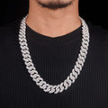 13mm/15mm/16mm/18mm New S925 Silver Moissanite Crescent Cuban Chain Gubanlink