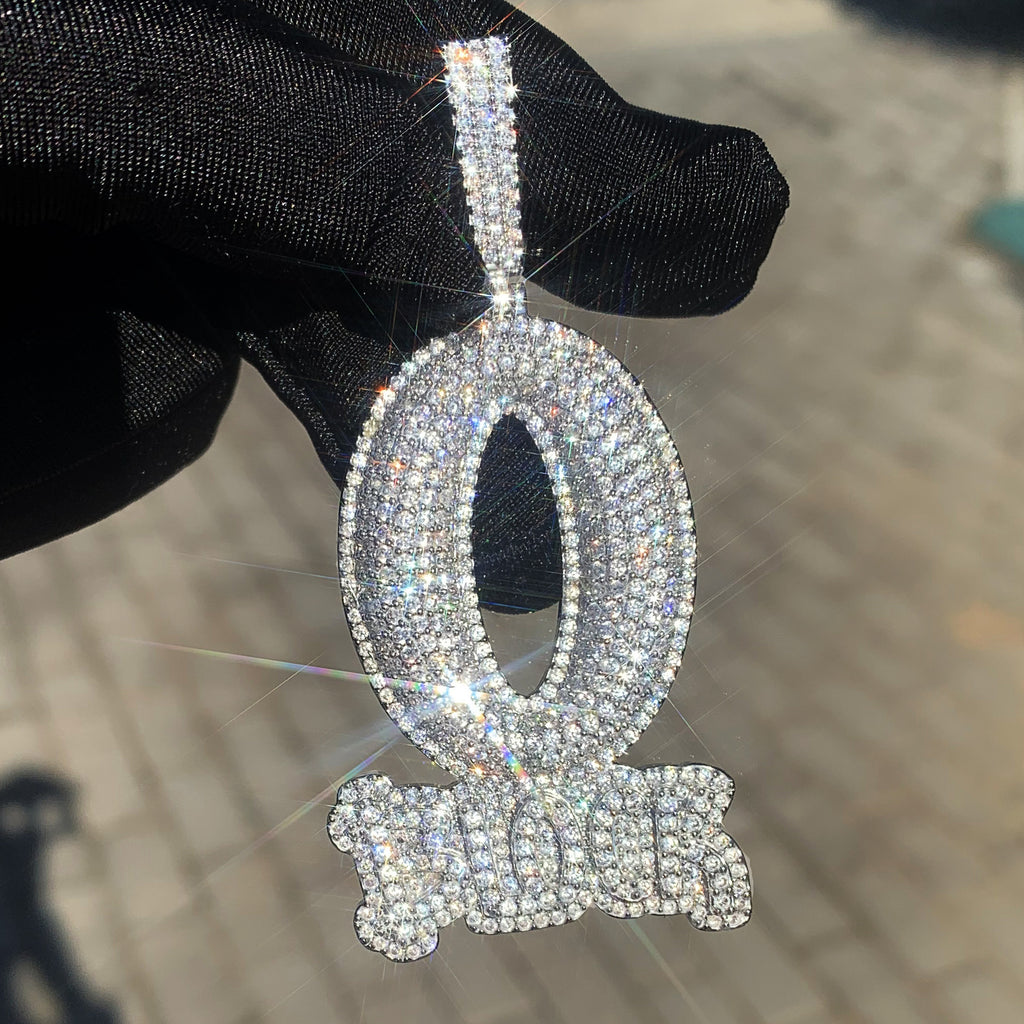 O-shaped BLOCK Silver Moissanite Pendant