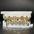 Gubanlink Emerald Cut Inlaid Braces VVS Moissanite 925 Silver Hip Hop Teeth Grillz
