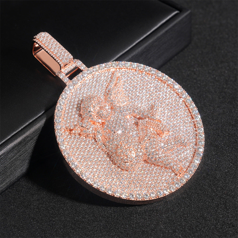 Round Plate Baby Angle Moissanite Pendant