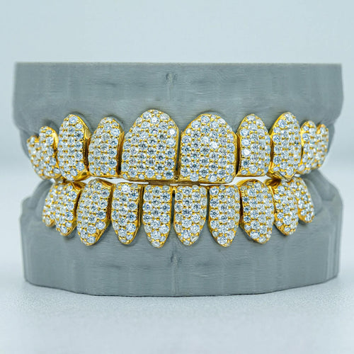 10 on 10 Full Bust Down  S925 VSS Moissanite Diamond Grillz