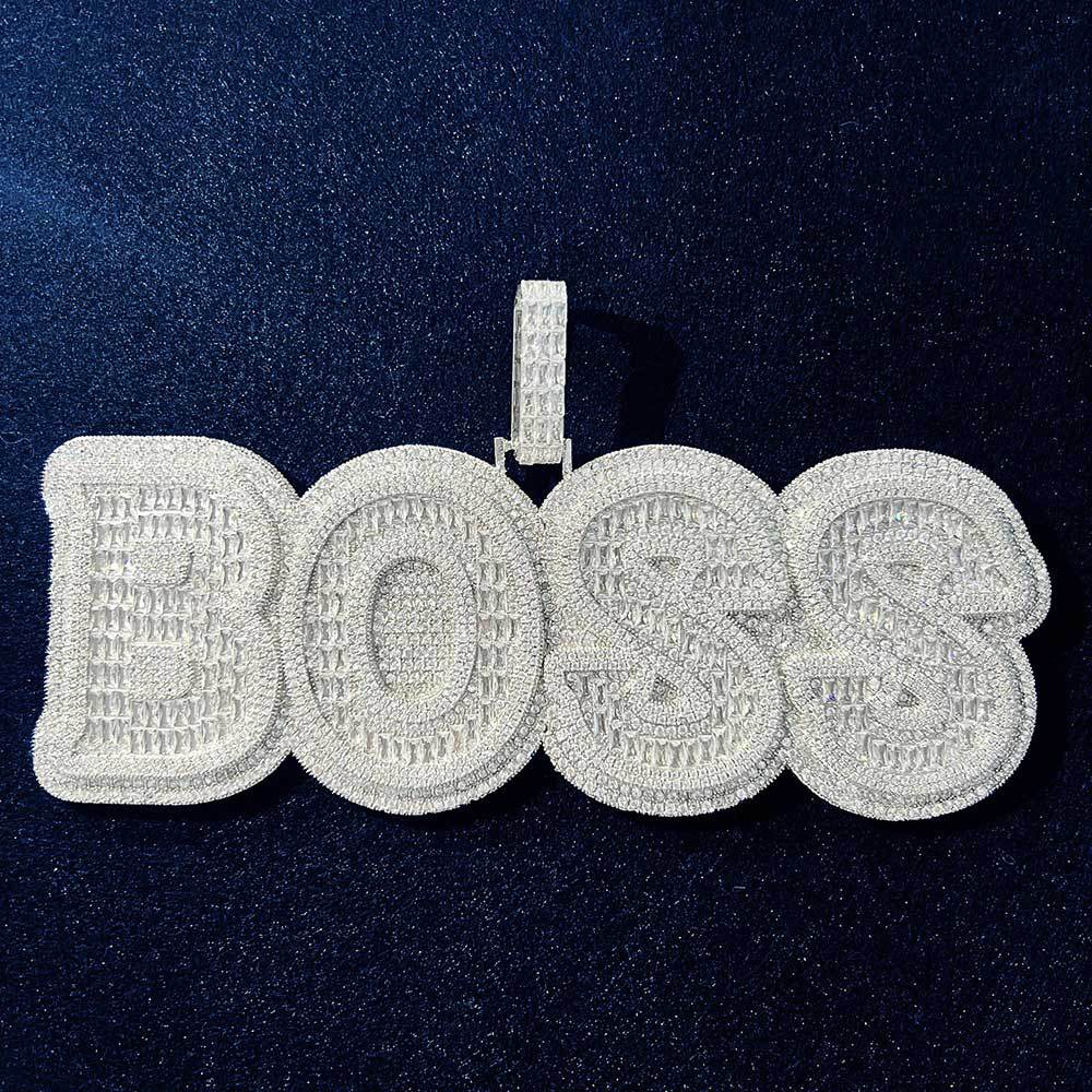 Custom Square and Round Mixed Inlaid Zircon Letter Pendant Gubanlink