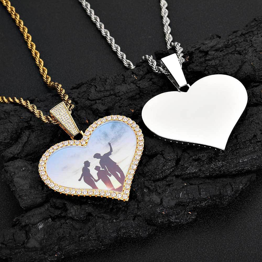 Love Photo Zircon Frame Pendant