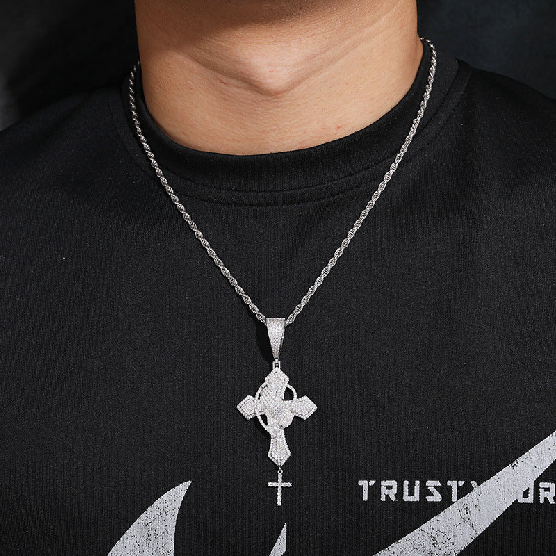 Moissanite S925 Double Cross Pendant UCCIYO