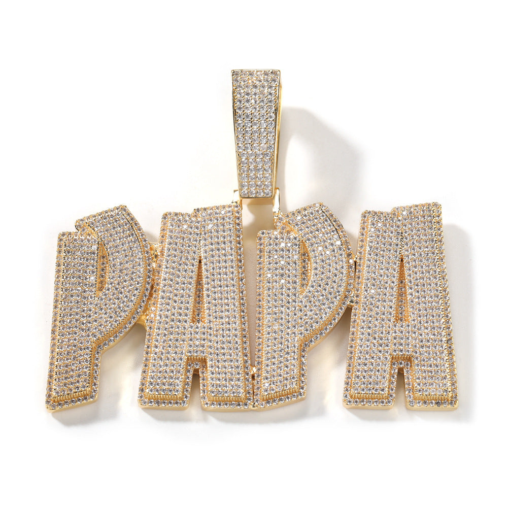 Customized Digital and Alphabet Zircon Pendant