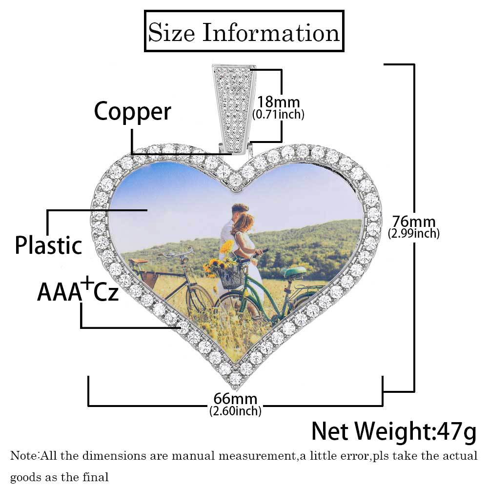 Love Photo Zircon Frame Pendant
