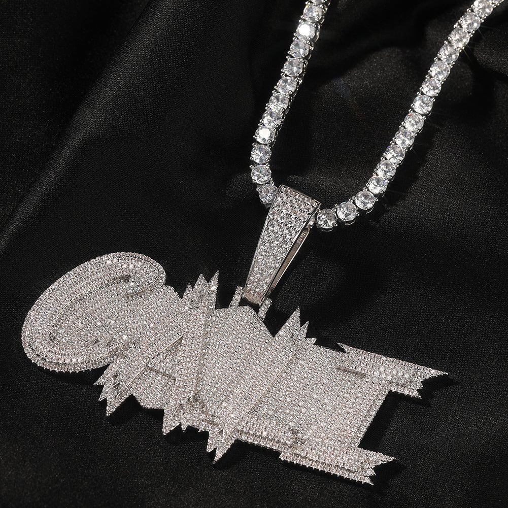 Custom Three-row Letter Hip-hop Pendant Gubanlink