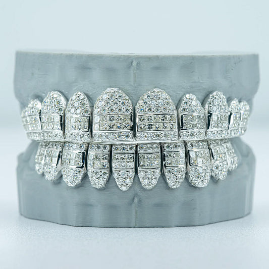 10 on 10 Hybrid S925 Moissanite Diamond Grillz