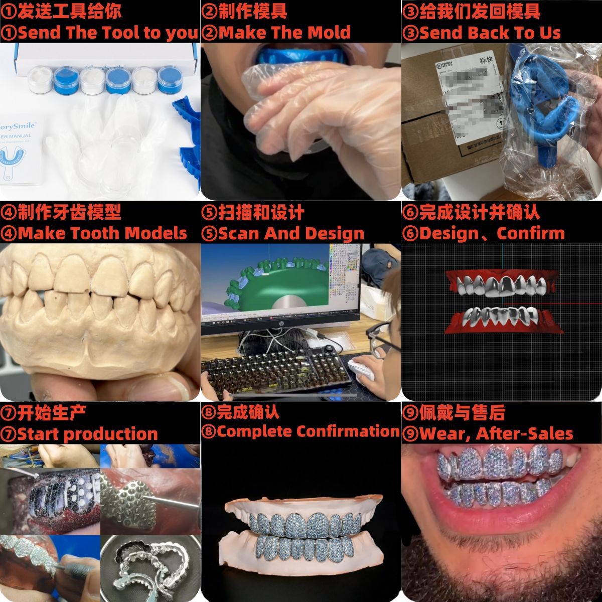 How to Customize Our S925 Silver Moissanite Diamond Grillz？ Gubanlink