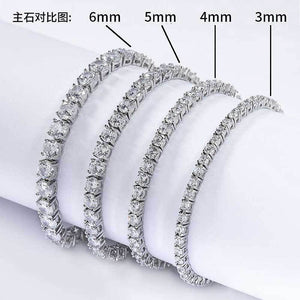 White Gold 925 Silver Moissanite Tennis Bracelet (ALL SIZES)