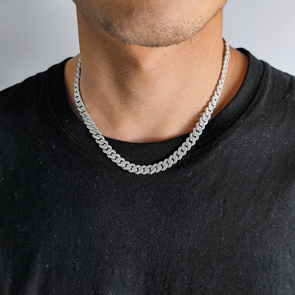 8mm 925S and VVS Moissanite Cuban Link Chain