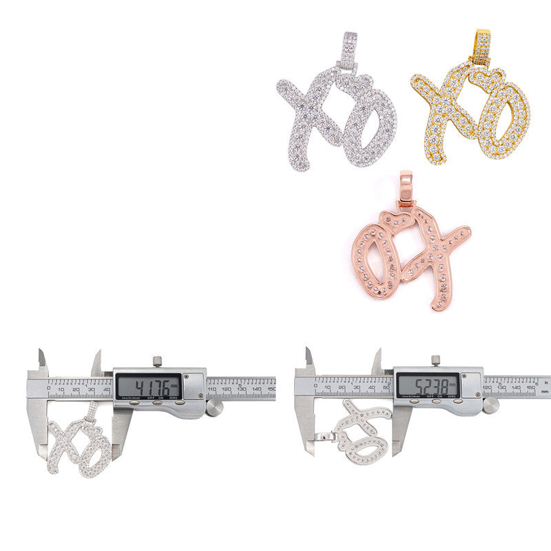 XO VVS moissanite 925 sterling silver hip-hop pendant gubanlink
