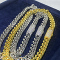 8-14mm Sterling Silver Moissanite Clasp Cuban Link Chains Gubanlink